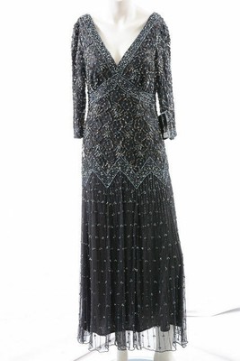 pisarro nights embellished lace gown
